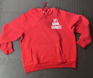 Lift Grow Connect TWLT Hoodies - Red Hoodie With Black & White Design