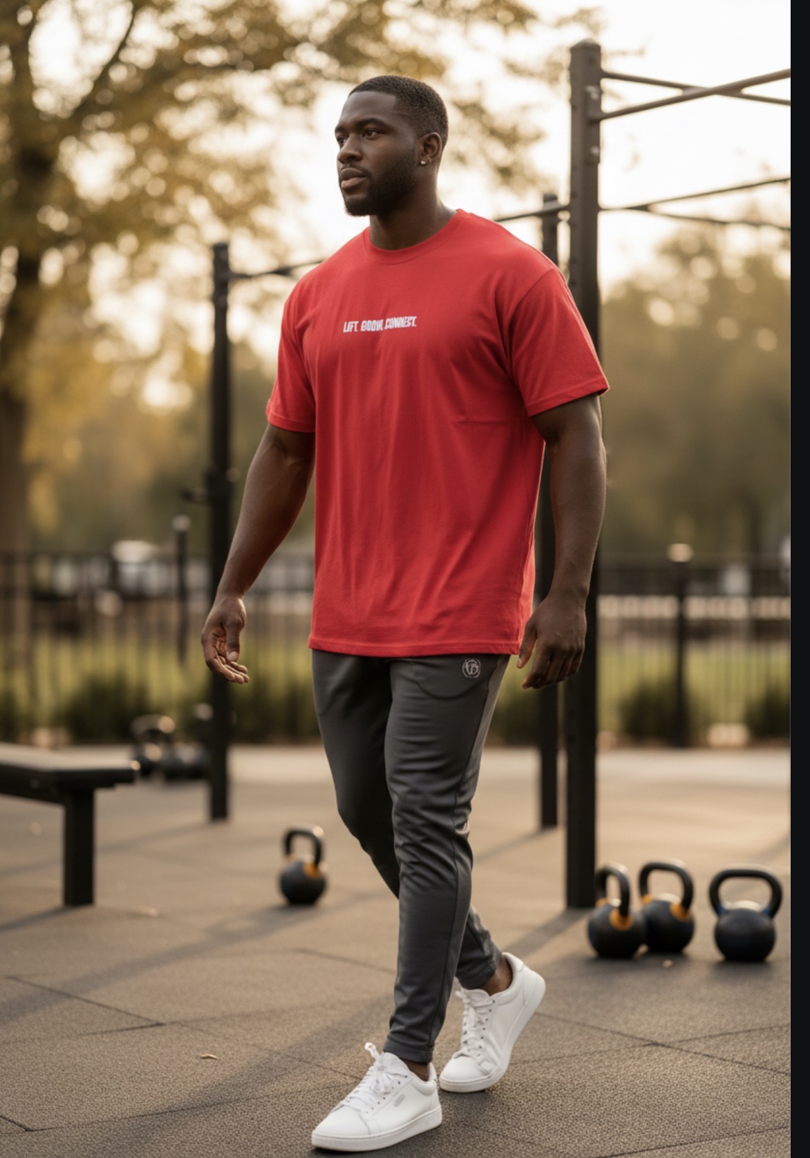 TWLT Athletics Lift Grow Connect Pump Cover - Red shirt With White Logo - Image 2