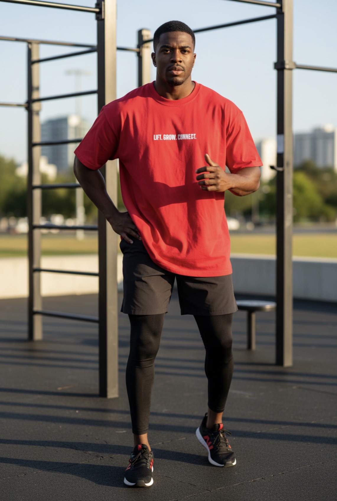 TWLT Athletics Lift Grow Connect Pump Cover - Red shirt With White Logo - Image 5
